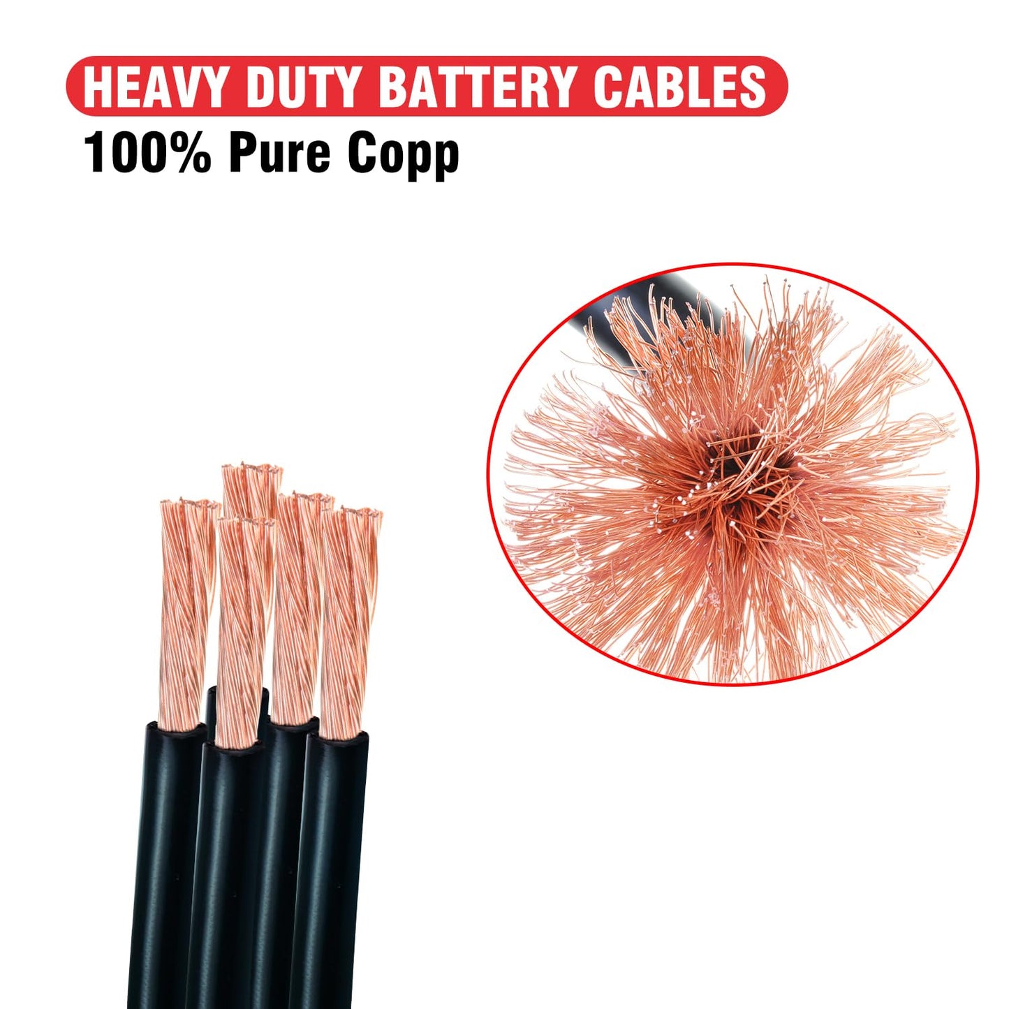 DIGI 4 AWG Battery Cables Copper Battery Inverter