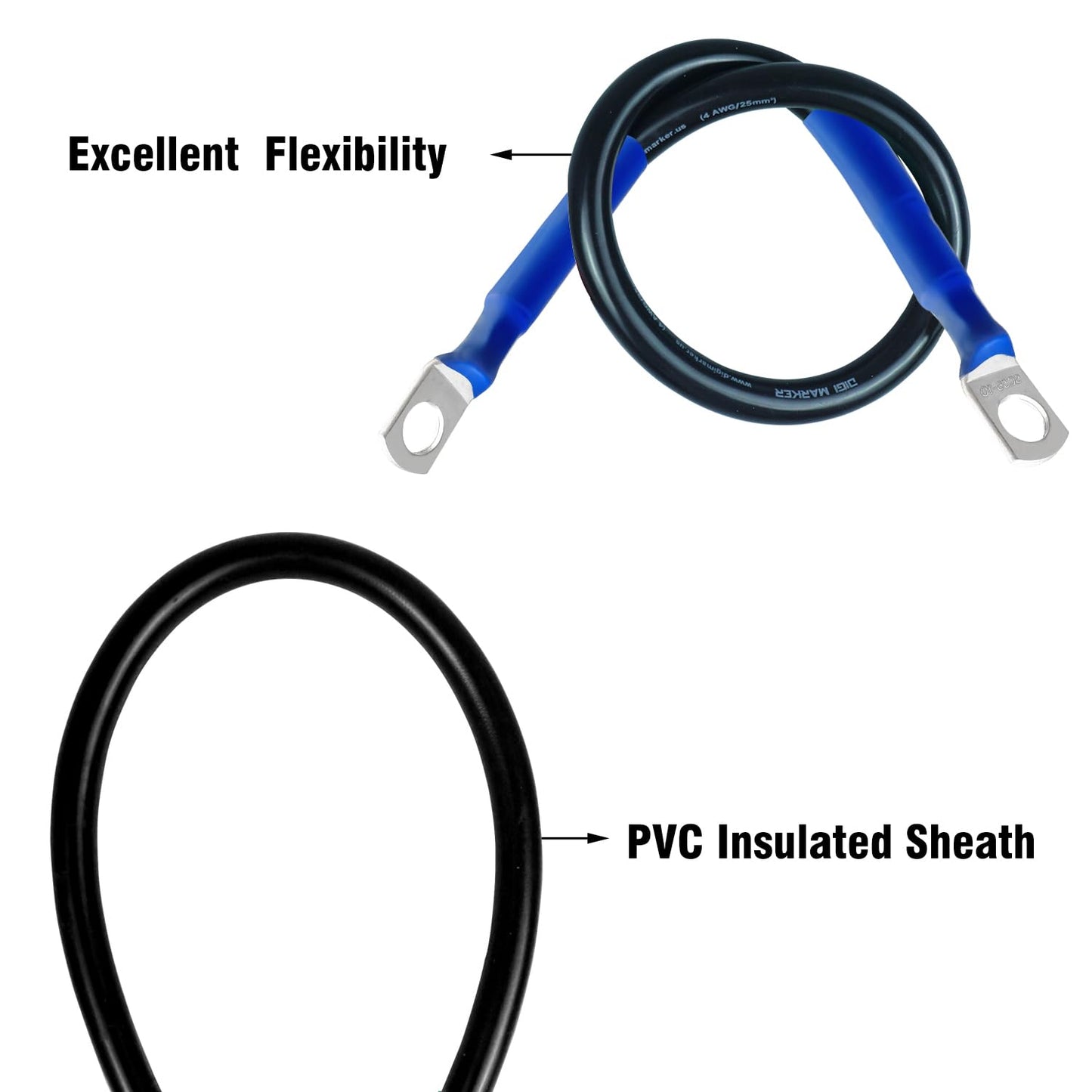 DIGI 4 AWG Battery Cables Copper Battery Inverter