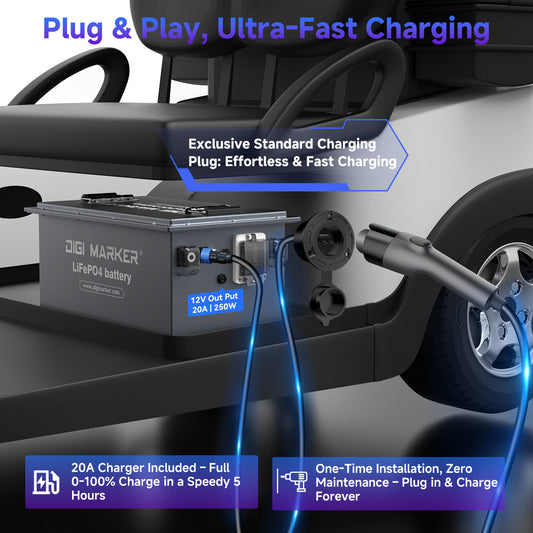 🔥DIGI HP 48V 105Ah Golf Cart Lifepo4 Lithium Battery