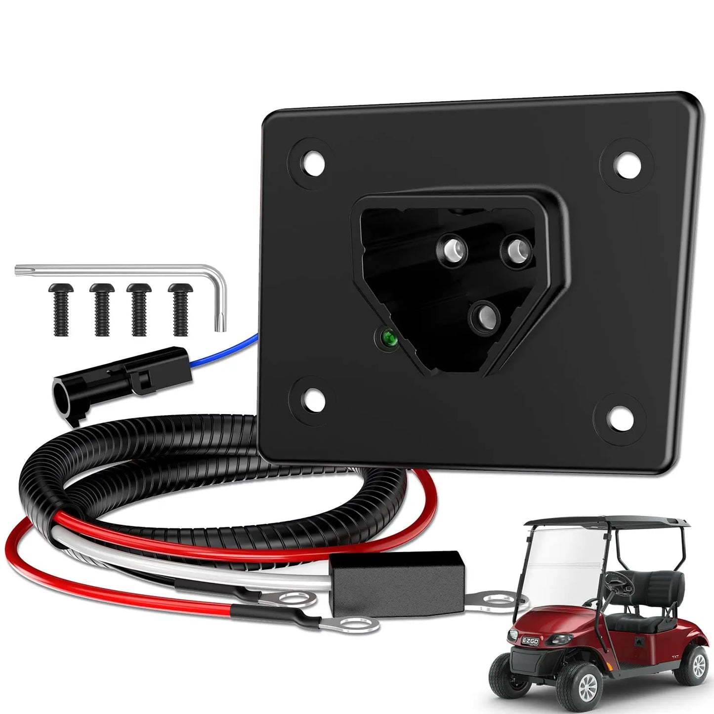 EZGO 48V Charger Receptacle with Wires for EZGO RXV & TXT 2008-UP ElectricEZGO 2Five 2010-UP Delta-Q