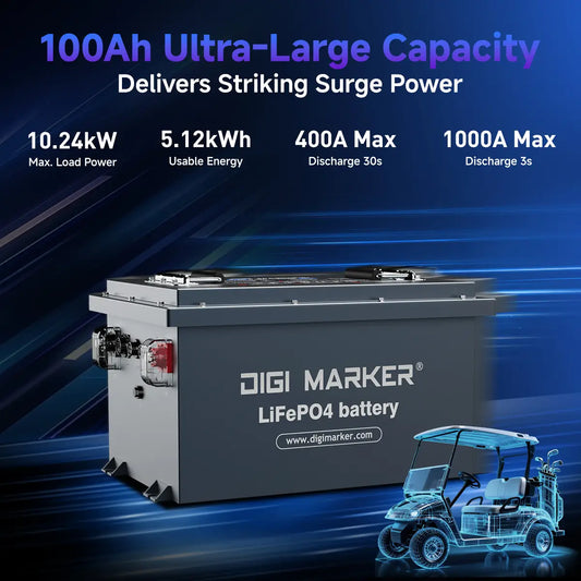 🔥DIGI CS-48V 100ah Mini-Golf Cart Lithium Battery
