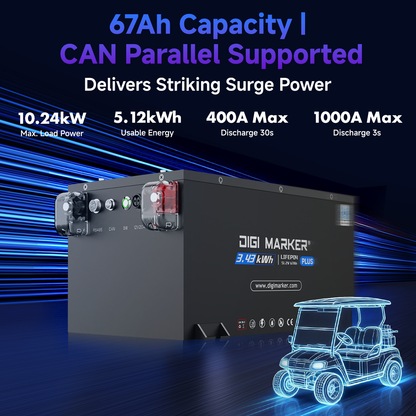 🔥DIGI CS-Plus 48V 67Ah-Golf Cart Lithium Battery