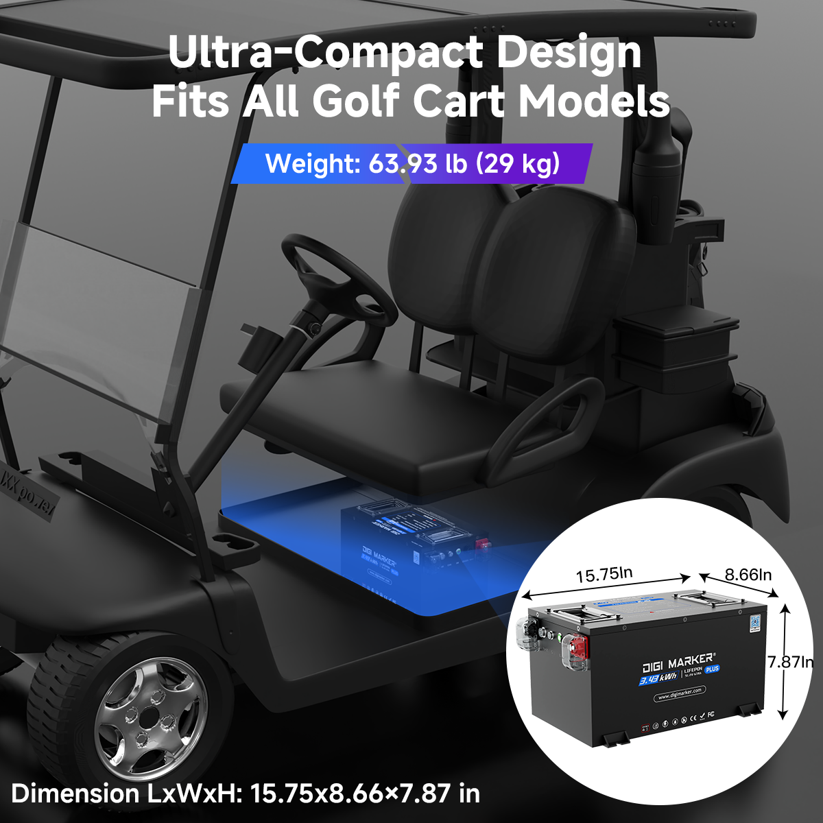 🔥DIGI CS-Plus 48V 67Ah-Golf Cart Lithium Battery