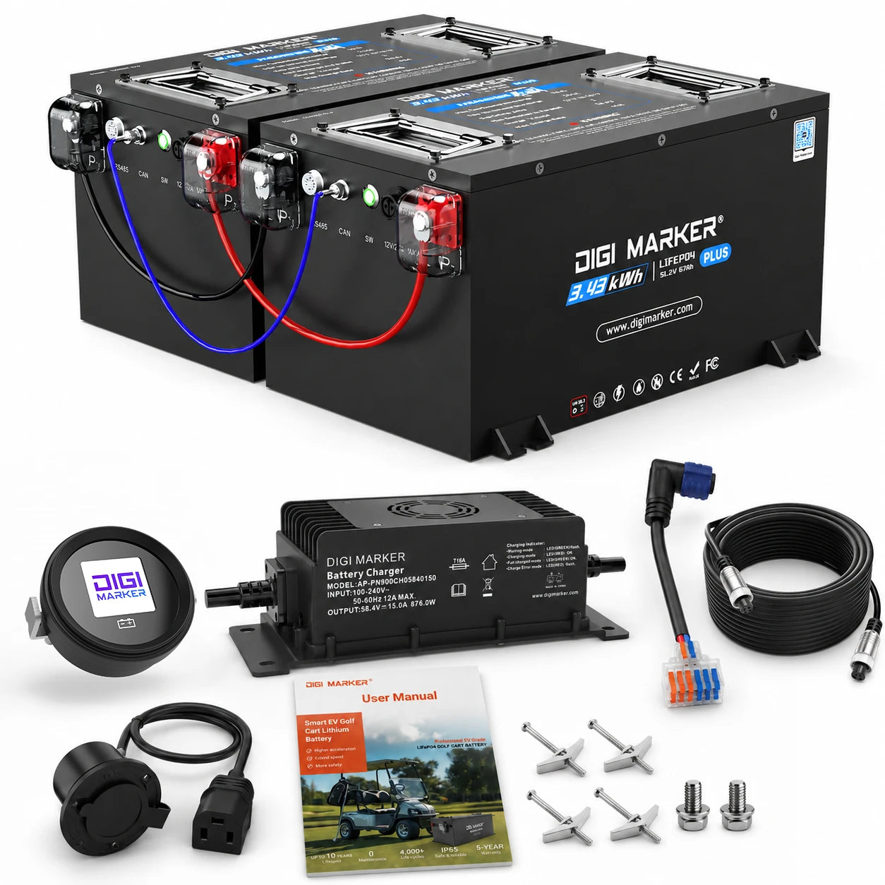 🔥DIGI CS-Plus 48V 100Ah Mini-Golf Cart Lithium Battery