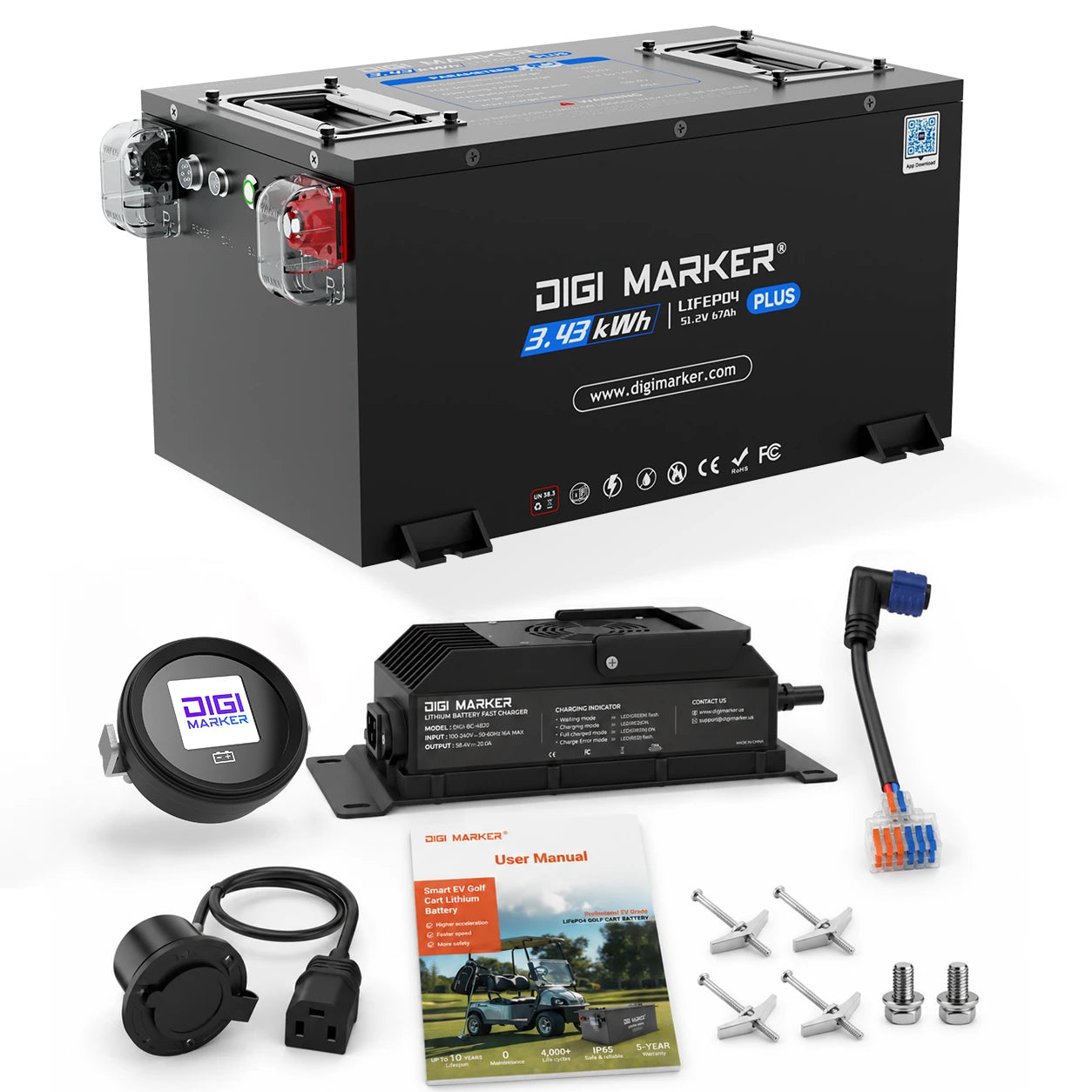🔥DIGI CS-Plus 48V 100Ah Mini-Golf Cart Lithium Battery