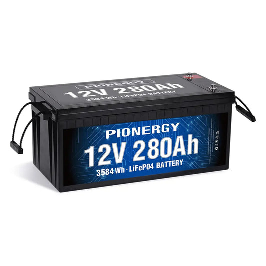 Pionergy 12V 280Ah LiFePO4 Battery: 200A BMS, 4000+ Cycles