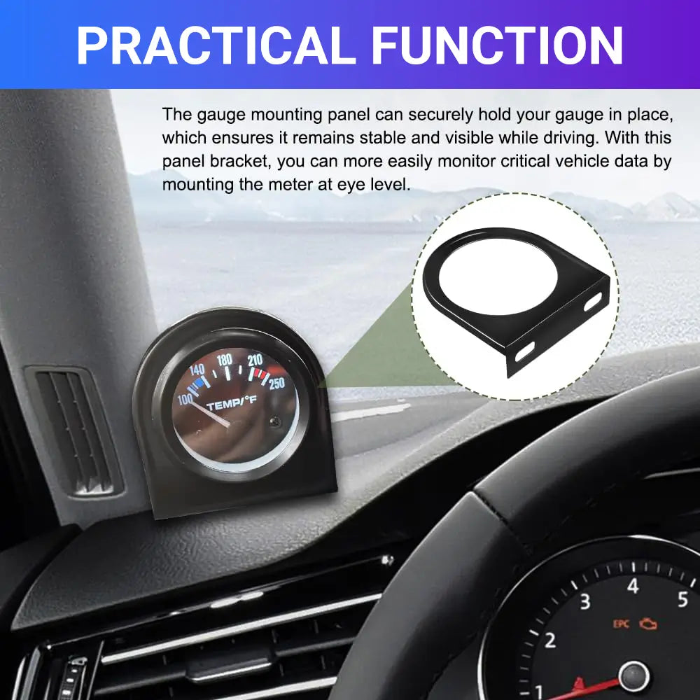 DIGI Single Gauge Mounting Panel, 2.1 Inch Gauge Mounting Panel Bracket Pod with Single Hole