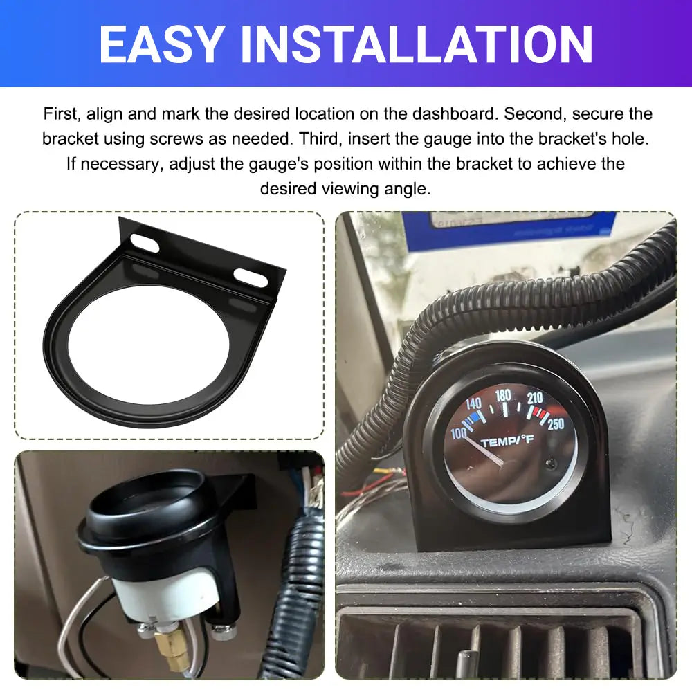 DIGI Single Gauge Mounting Panel, 2.1 Inch Gauge Mounting Panel Bracket Pod with Single Hole