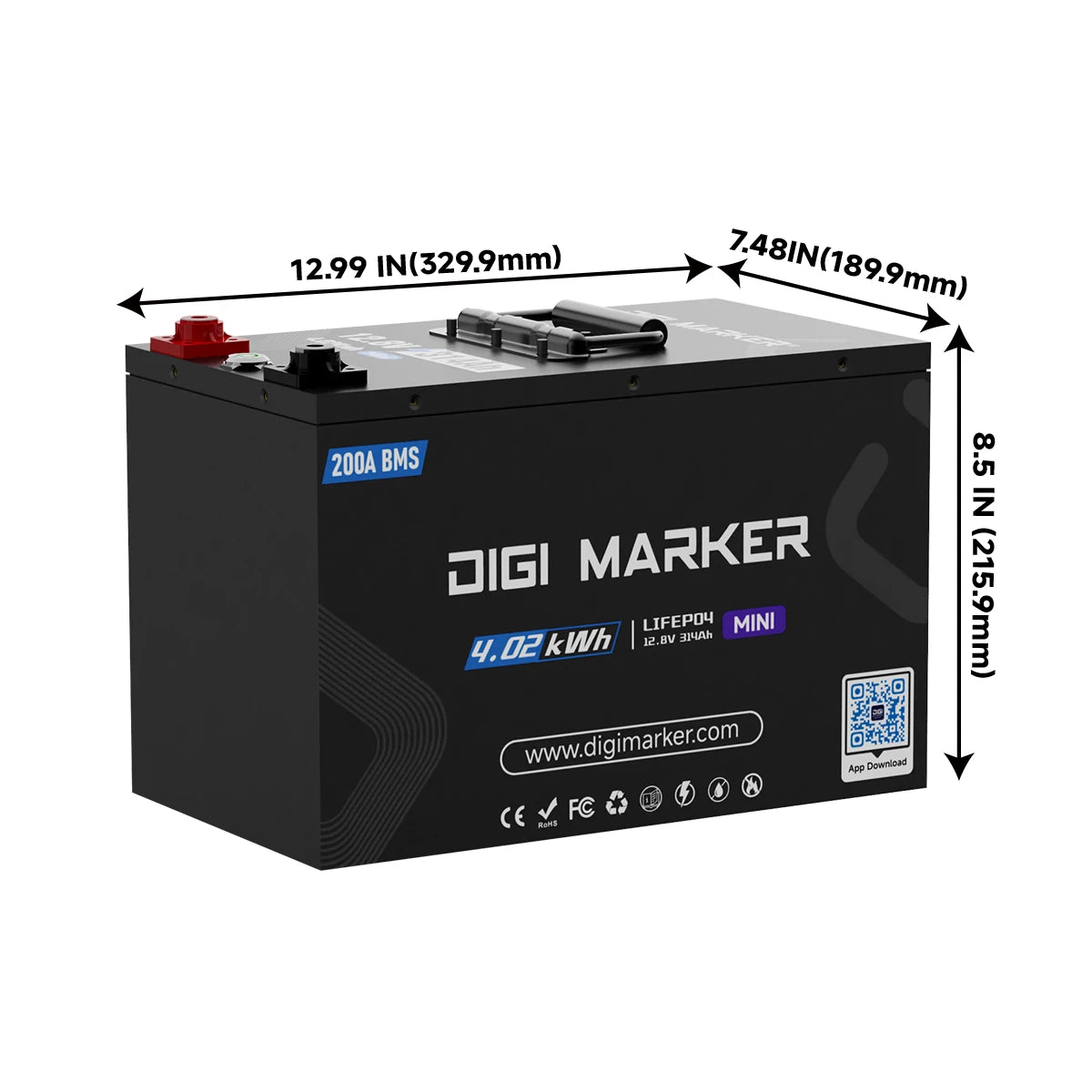 🔥DIGI CN-Plus Mini 12V 314Ah Lithium Battery BMS