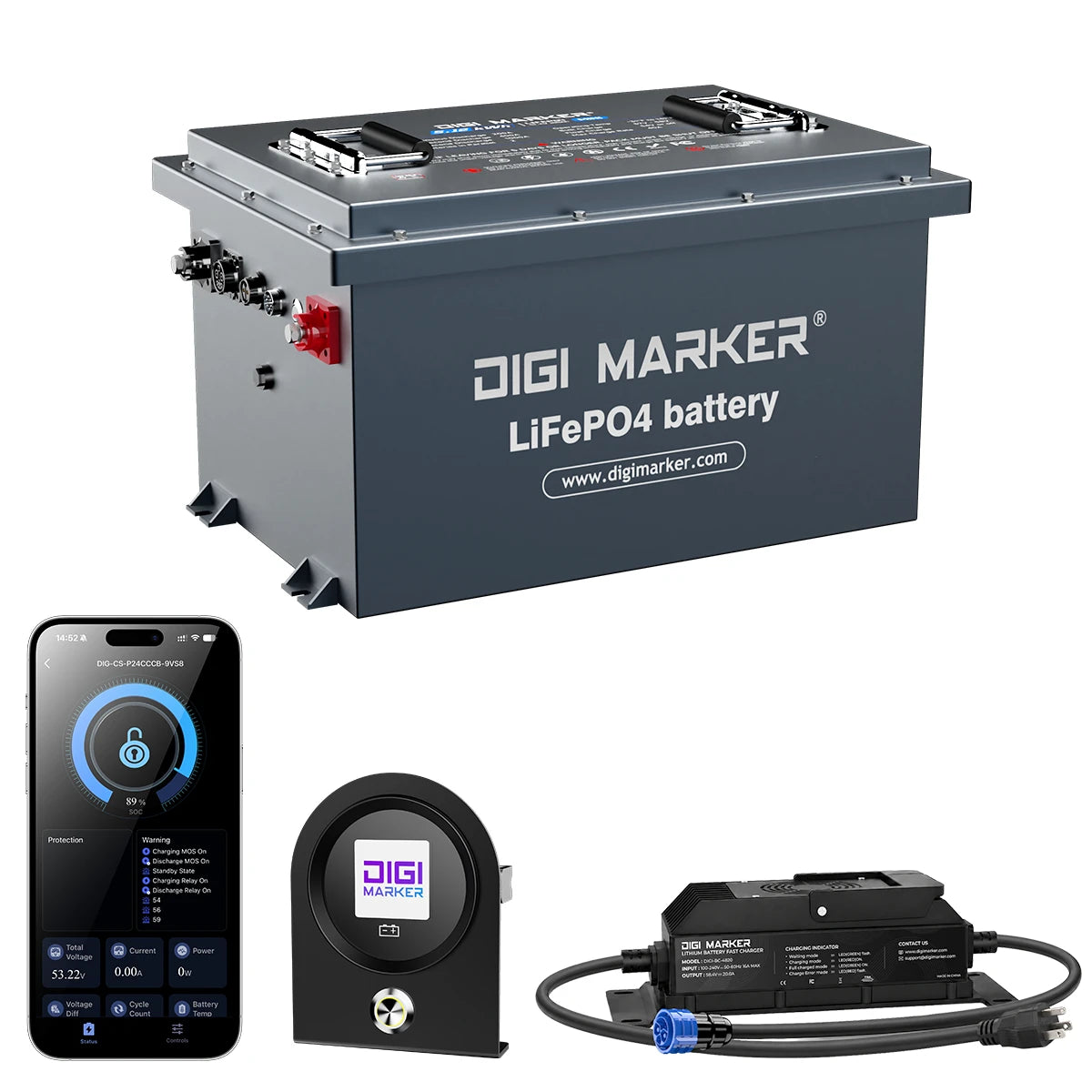 🔥DIGI  CS-Standard 48V 100Ah Golf Cart Lithium Battery