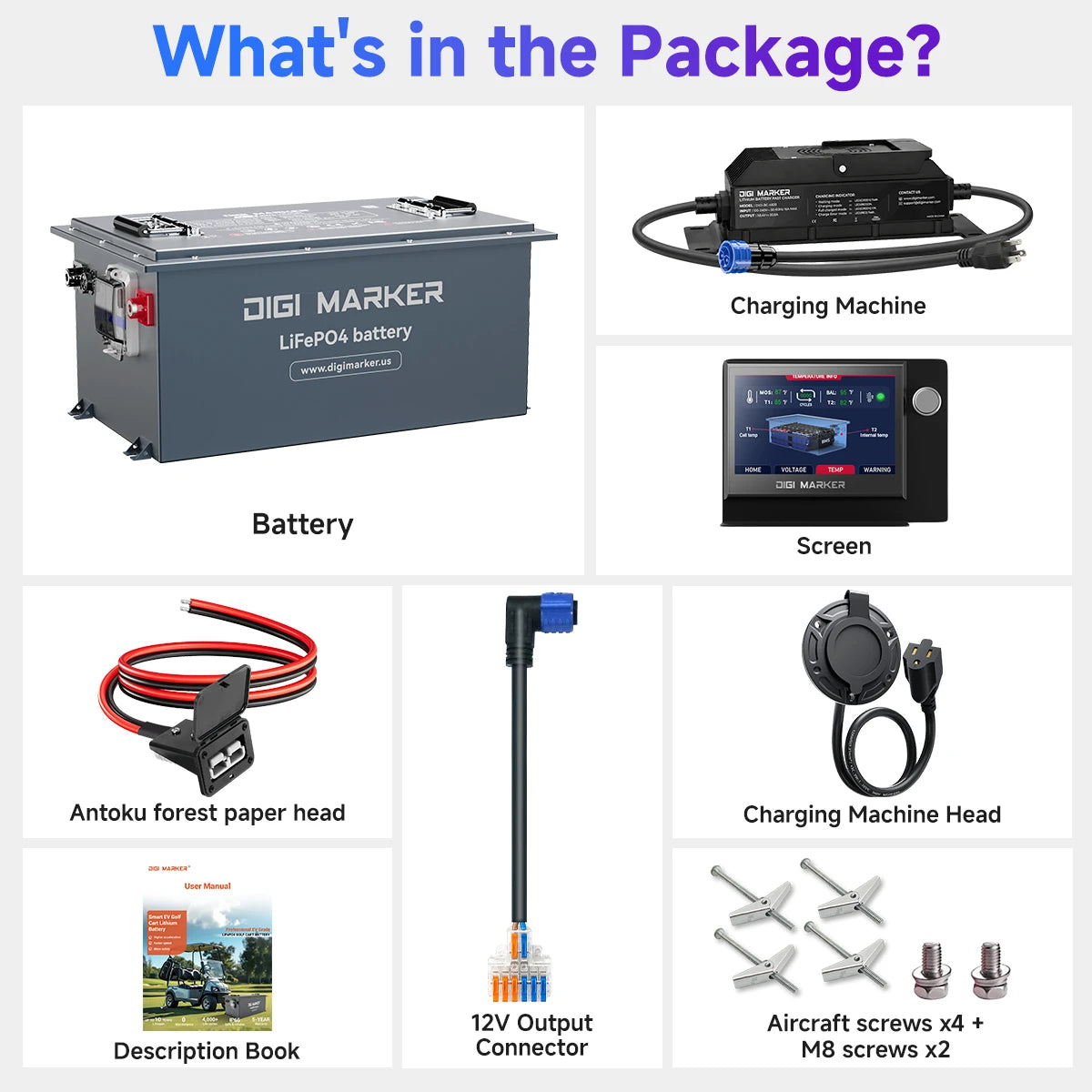 🔥DIGI HP 48V 105Ah Golf Cart Lithium Battery