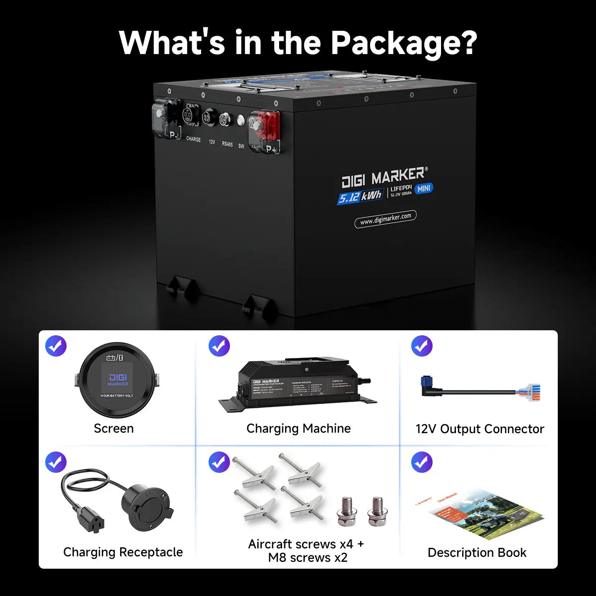 🔥DIGI CS-Plus 48V 67Ah/100Ah Mini-Golf Cart Lithium Battery