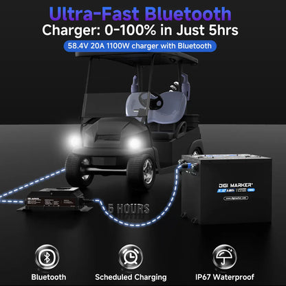 🔥DIGI CS-Plus 48V 67Ah/100Ah Mini-Golf Cart Lithium Battery