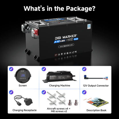 🔥DIGI CS-Plus 48V 67Ah/100Ah Mini-Golf Cart Lithium Battery