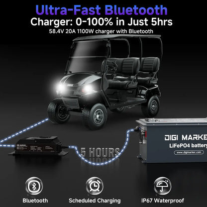 🔥DIGI HP 48V 105Ah Golf Cart Lifepo4 Lithium Battery