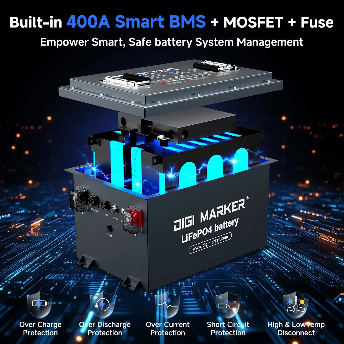 🔥DIGI CS-48V 100ah Mini-Golf Cart Lithium Battery