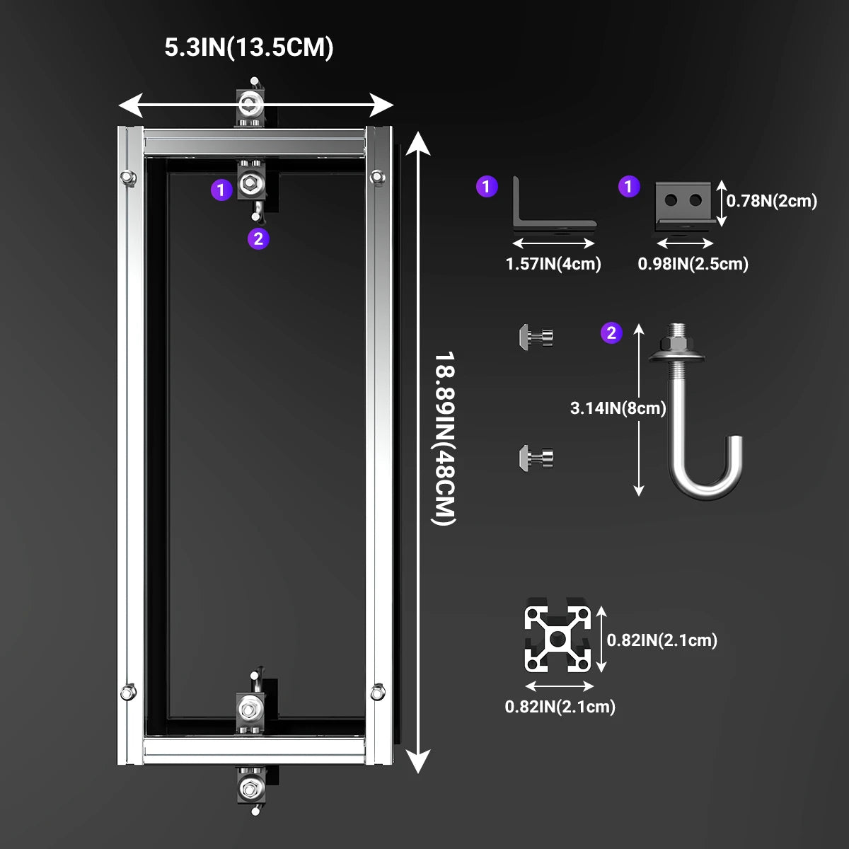 DiGi Marker Golf cart battery aluminum profile bracket