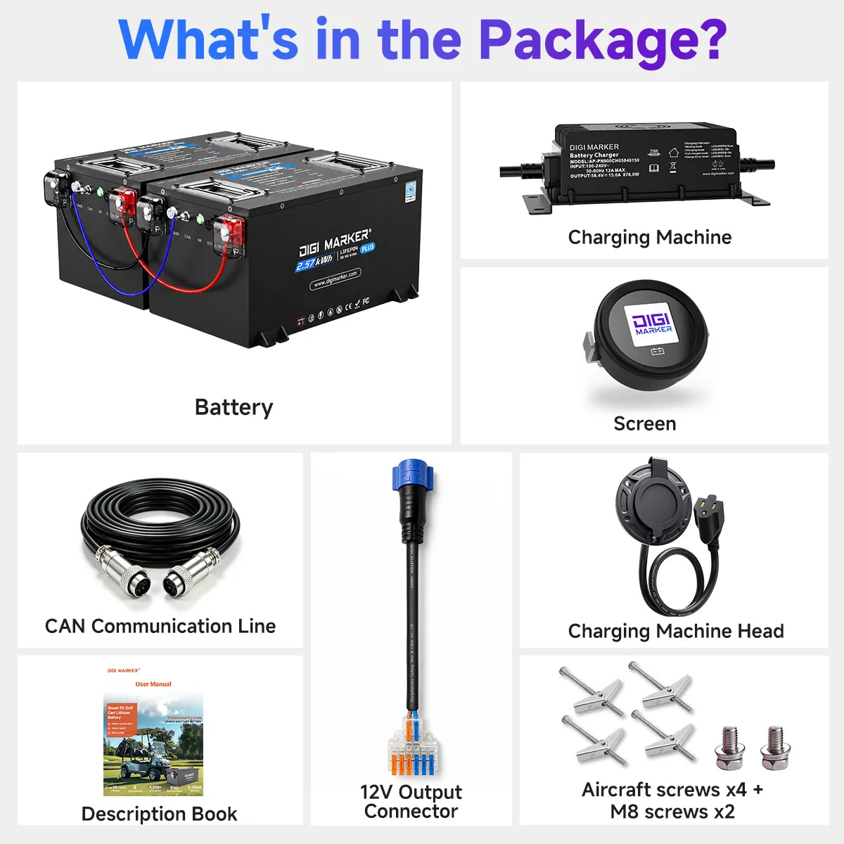 DIGI CS-Plus 36V 134Ah Golf Cart Lithium Battery, Ultra-long Range, 55 Miles, 300A Maximum Continuous Discharge