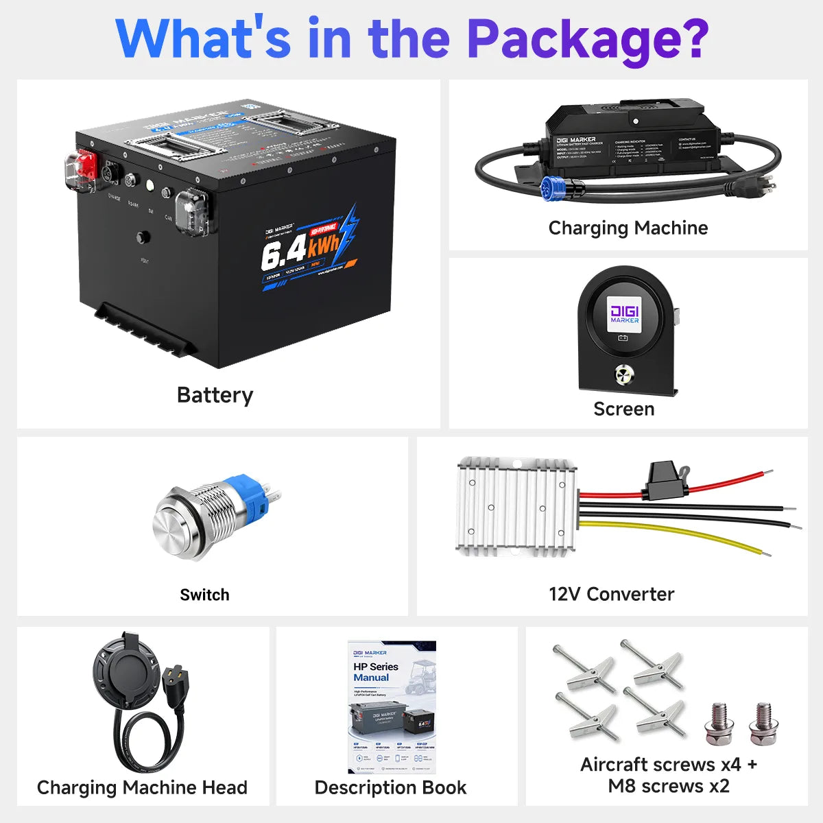 【Super Battery】DIGI HP-Mini 48V 125Ah Golf Cart Lithium Battery for Heavy Duty Power and Long Range, UTV, ATVs, Mini Size